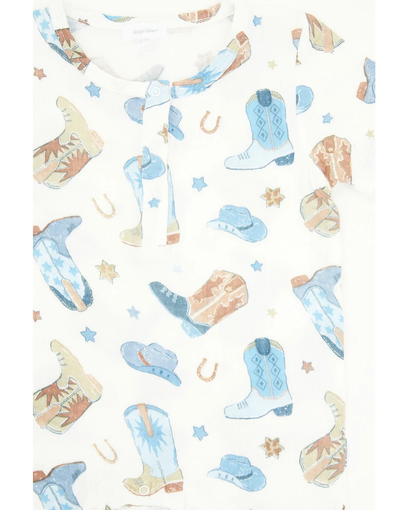 Angel Dear Infant Boys' Cowboy Boots Henley Shortall