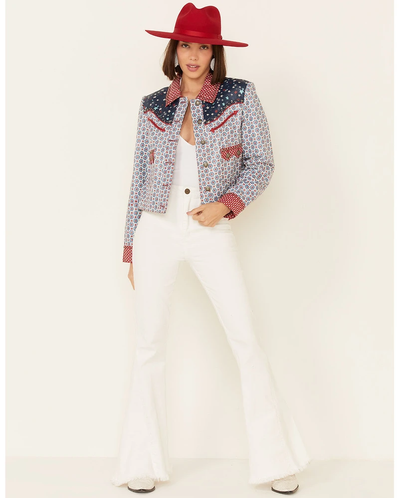 Double D Ranch Women's Multi Print Chick Fiddle Button-Front Jacket