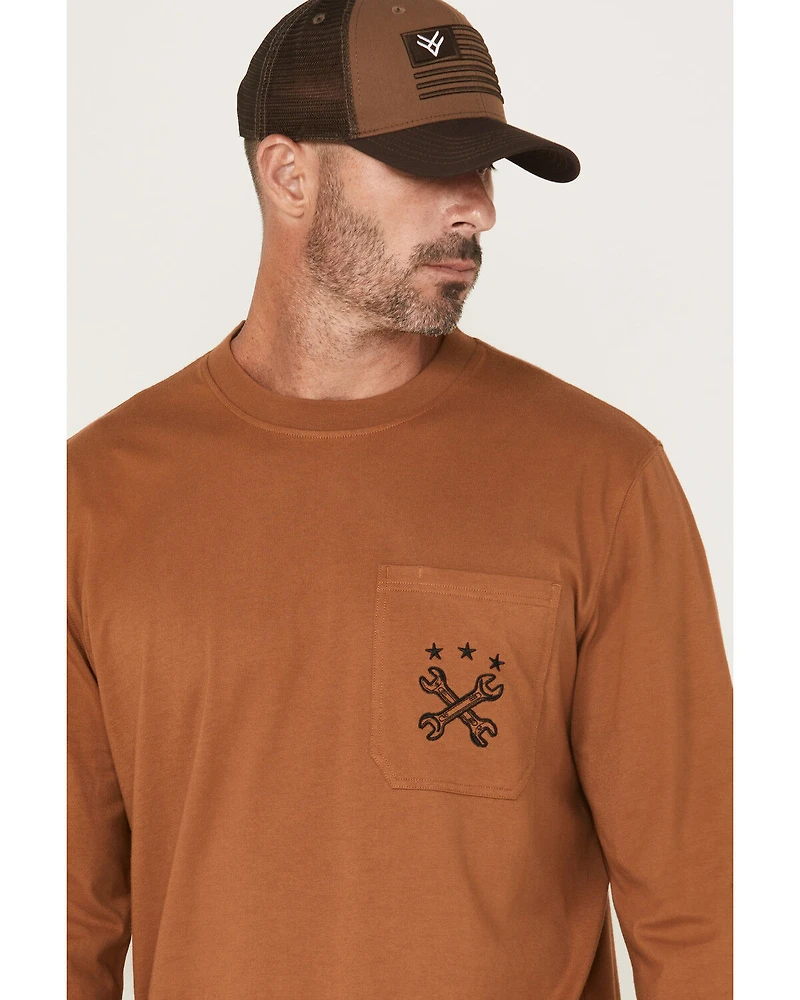 Hawx Men's Wrenches Embroidered Pocket Long Sleeve Work T-Shirt
