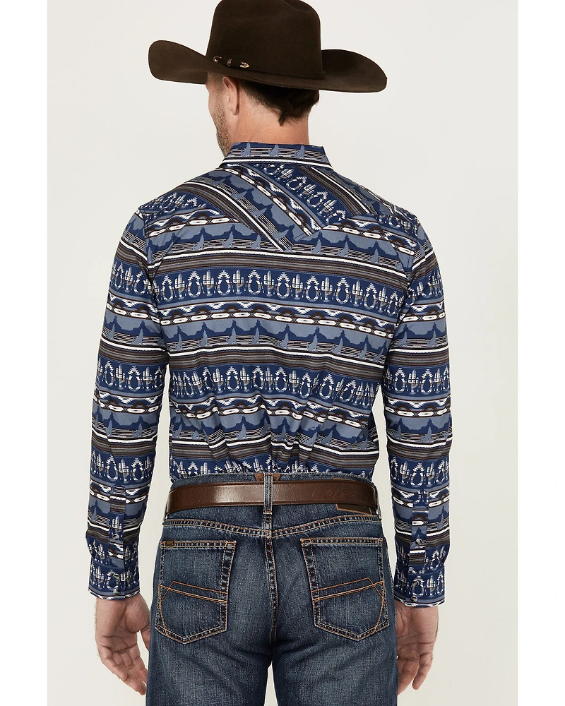 Cody James Men's Coyote Trail Southwestern Print Long Sleeve Snap Western Shirt