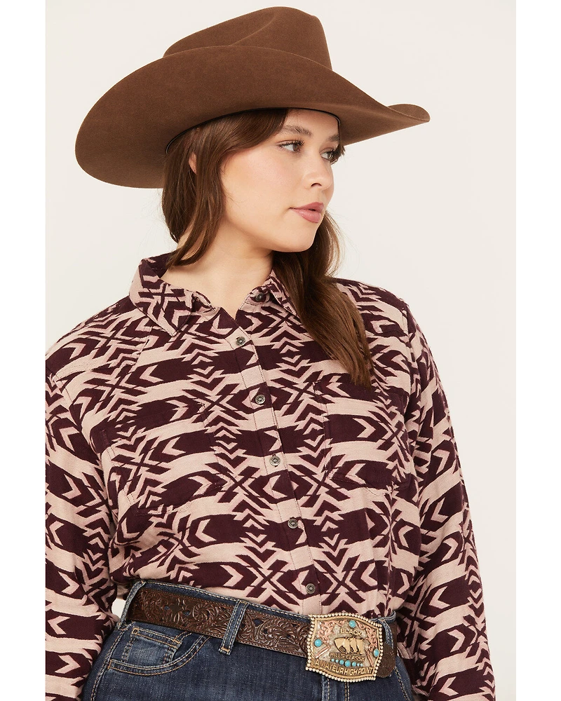 Ariat Women's Billie Jean Southwestern Jacquard Print Long Sleeve Button-Down Shirt - Plus