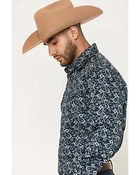 Wrangler Retro Men's Paisley Print Long Sleeve Snap Western Shirt