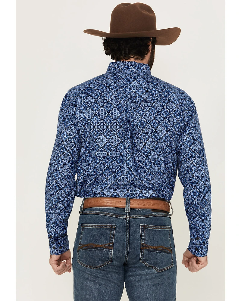 Roper Men's Amarillo Medallion Print Long Sleeve Button-Down Western Shirt