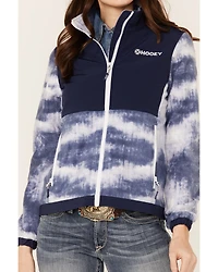 Hooey Women's Solid Print Color Block Zip-Front Tech Jacket