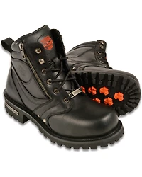 Milwaukee Leather Men's 6" Side Zipper Boots - Round Toe Wide