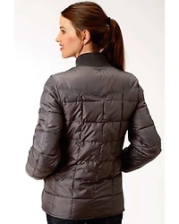 Roper Women's Gray Poly Quilted Jacket