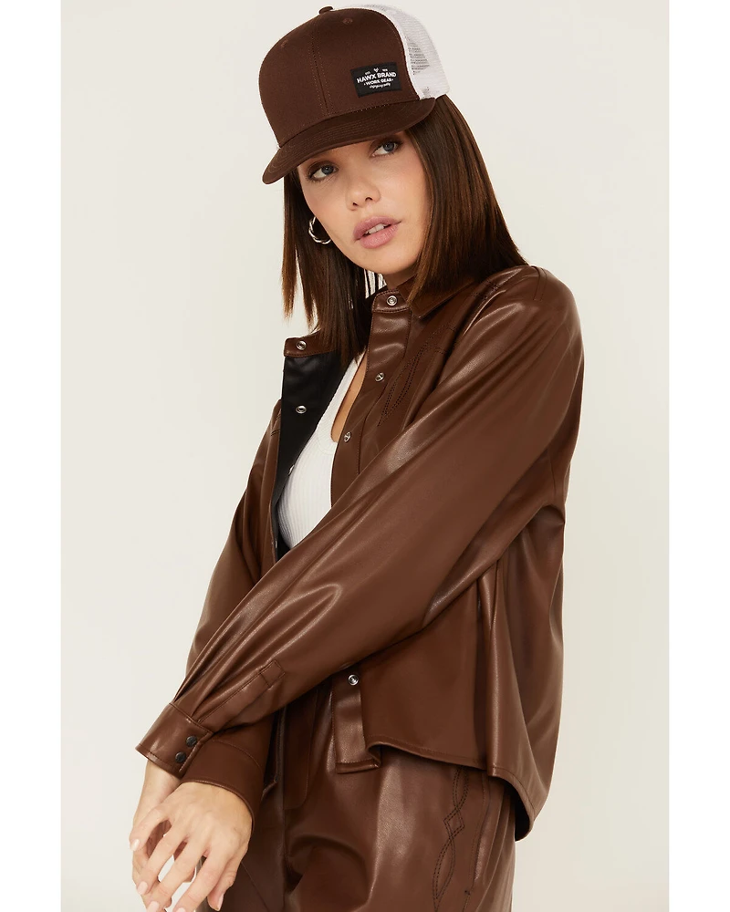 Ariat Women's Talk of the Town Faux Leather Top