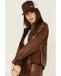 Ariat Women's Talk of the Town Faux Leather Top