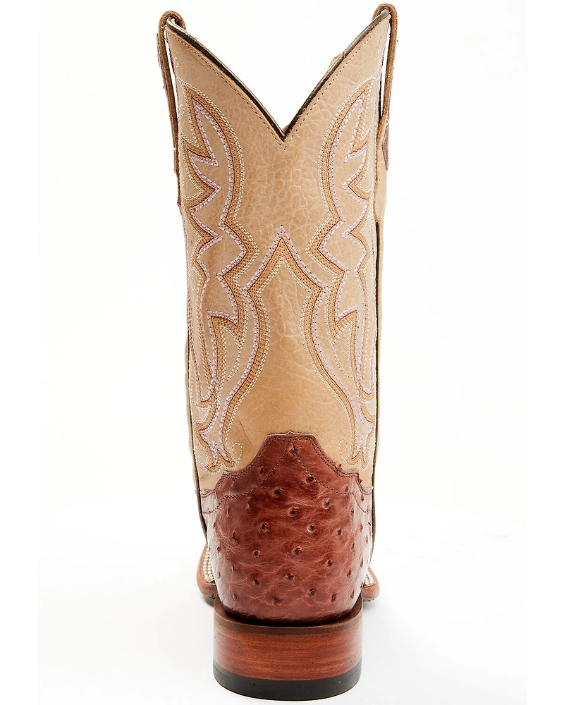 Shyanne Women's Olivia Exotic Ostrich Quill Western Boots - Broad Square Toe