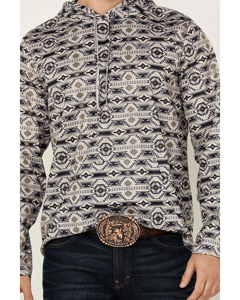 Rock & Roll Denim Men's Southwestern Print Hooded Sweatshirt