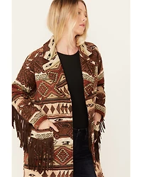 Shyanne Women's Tribal Tapestry Fringe Coat