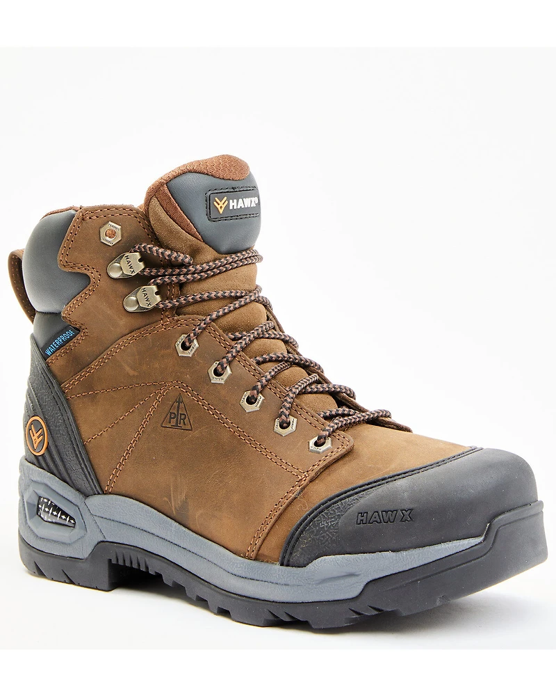 Hawx Men's 6" Lace-To-Toe Crazy Horse Waterproof Work Boots - Soft Toe