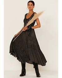 Scully Women's Lace-Up Jacquard Maxi Dress