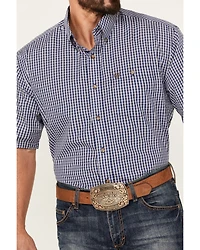 Wrangler Men's Classic Plaid Print Short Sleeve Button-Down Western Shirt