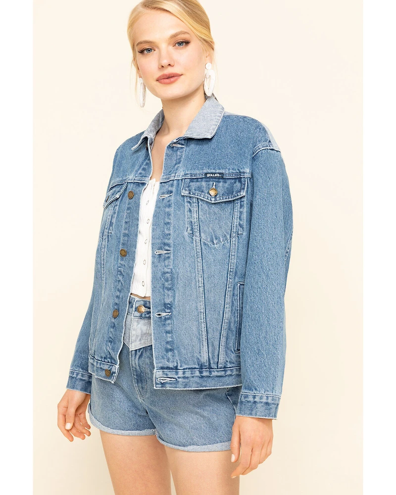Rolla's Women's Medium Contrast Back Yoke Denim Jacket
