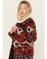 Powder River Outfitters Women's Southwestern Print Jacquard Wool Berber Coat