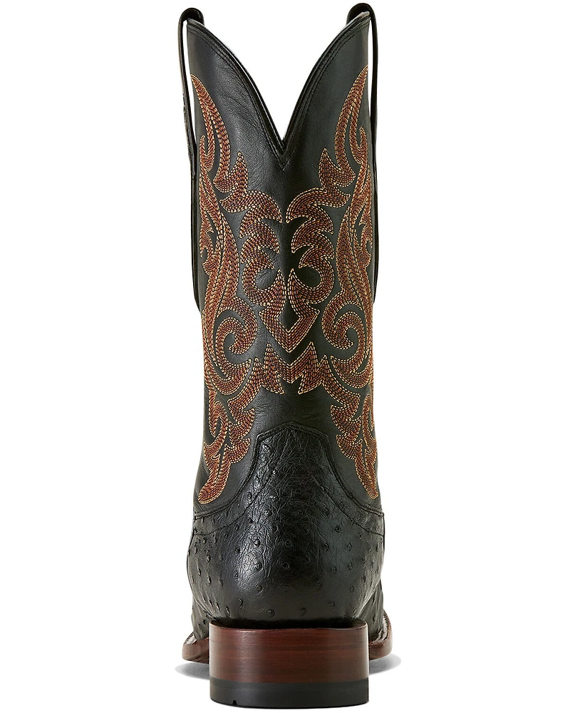 Ariat Men's Exotic Full Quill Ostrich Classic Cash Western Boots - Broad Square Toe