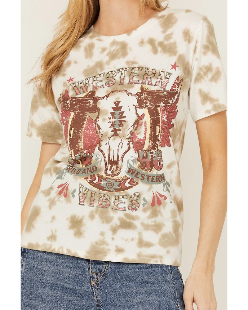 Rock & Roll Denim Women's Tie Dye West Short Sleeve Graphic Tee