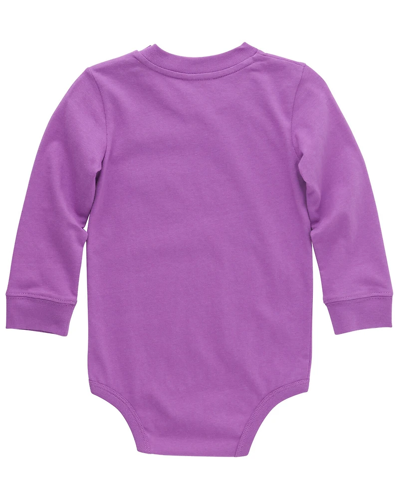 Carhartt Infant Boys' Logo Pocket Long Sleeve Onesie