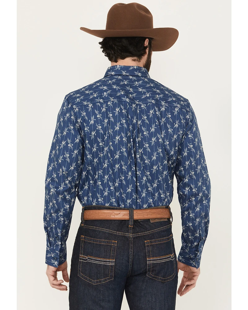Cody James Men's Gila Grove Floral Striped Long Sleeve Button-Down Stretch Western Shirt