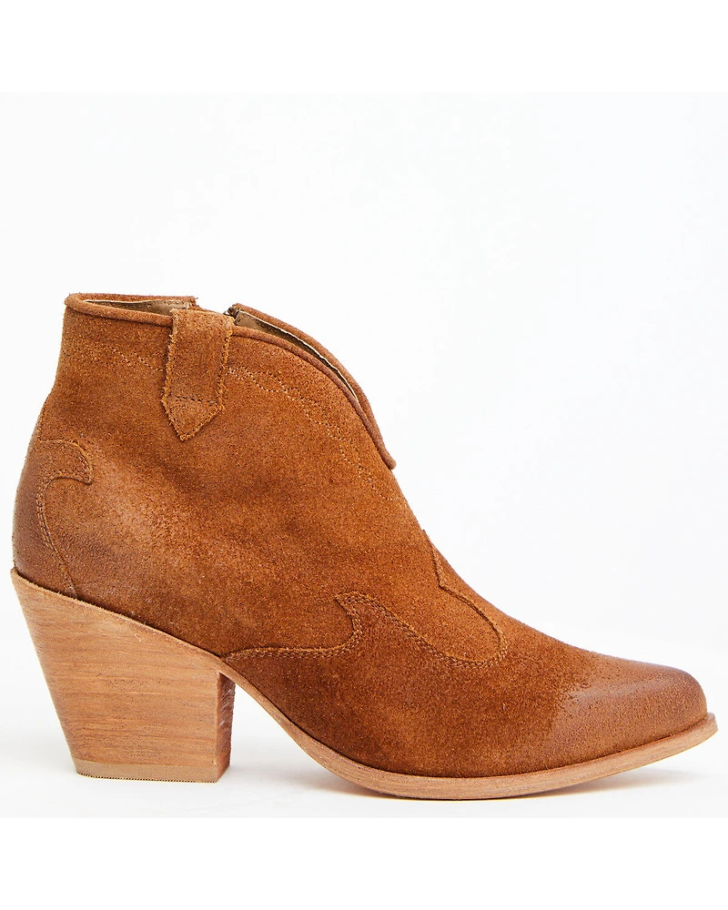 Shyanne Women's Jodi Suede Leather Booties - Round Toe