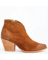 Shyanne Women's Jodi Suede Leather Booties - Round Toe