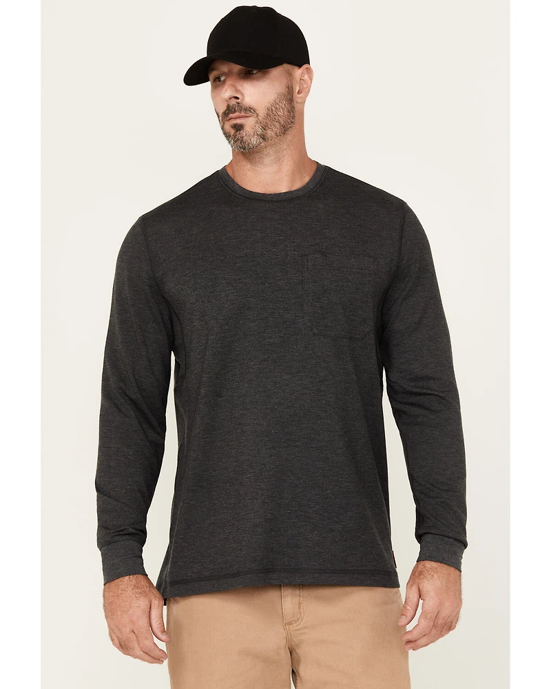 Lucky Brand Workwear Men's Textured Knit Long Sleeve Pocket Tee