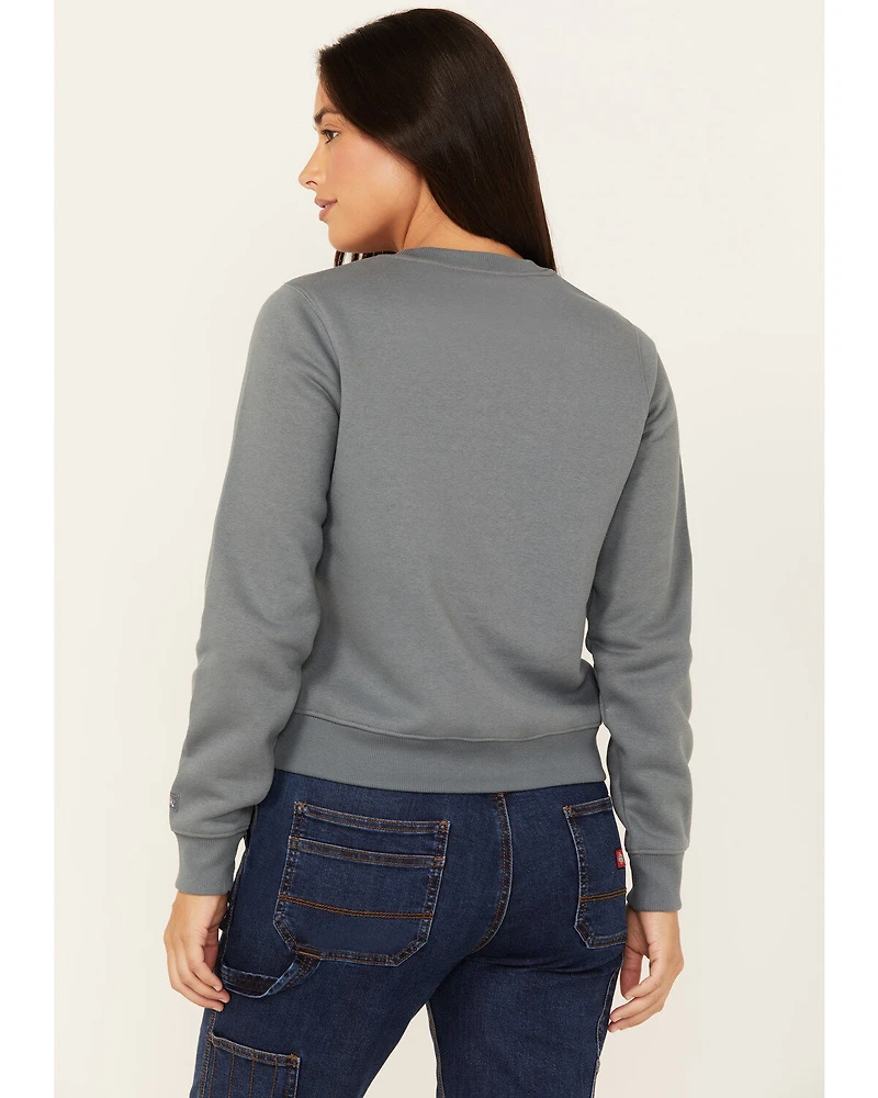 Dickies Women's Heavyweight Wordmark Crew Neck Fleece Sweatshirt