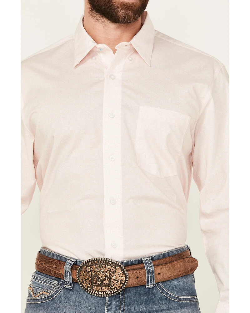 Wrangler X Cody Johnson Men's Paisley Print Long Sleeve Button-Down Western Shirt