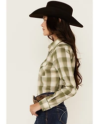 Wrangler Retro Women's Plaid Print Long Sleeve Pearl Snap Western Shirt