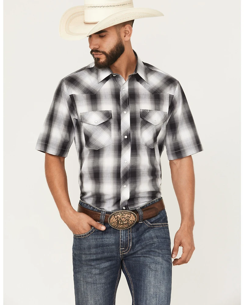 Roper Men's Plaid Print Short Sleeve Snap Western Shirt