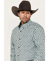 RANK 45® Men's Rampage Geo Long Sleeve Button-Down Western Shirt