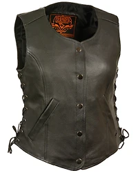 Milwaukee Leather Women's Side Lace Snap Front Vest - 5X