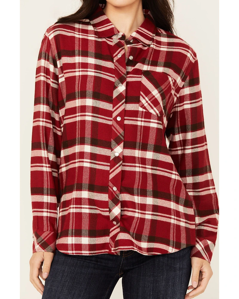 Idyllwind Women's Plaid Print Long Sleeve Snap Western Shirt