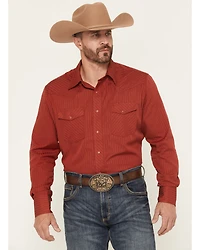 Wrangler Men's Tonal Striped Long Sleeve Pearl Snap Western Shirt