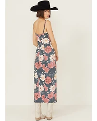 Driftwood Women's Floral Sweetheart Masquerade Noir Midi Dress