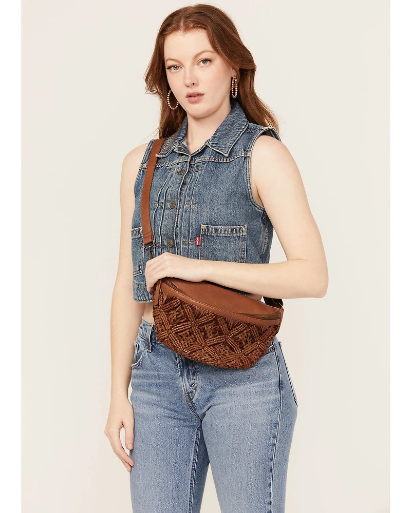 Shyanne Women's Western Heritage Woven Leather Sling Bag