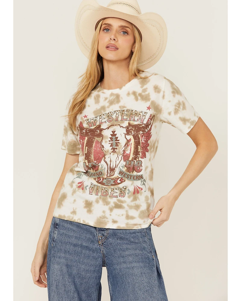 Rock & Roll Denim Women's Tie Dye West Short Sleeve Graphic Tee