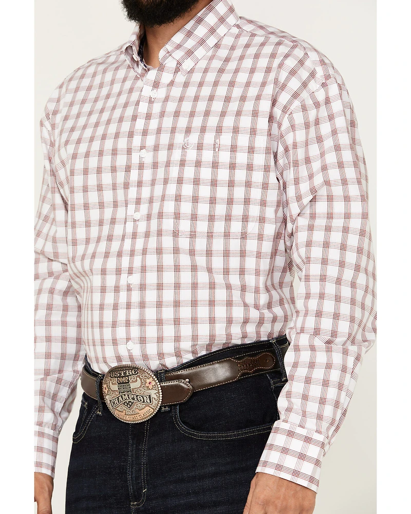 George Strait by Wrangler Men's Checkered Print Long Sleeve Button-Down Shirt