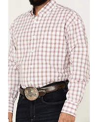 George Strait by Wrangler Men's Checkered Print Long Sleeve Button-Down Shirt