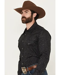 Rock & Roll Denim Men's Paisley Print Long Sleeve Snap Stretch Western Shirt
