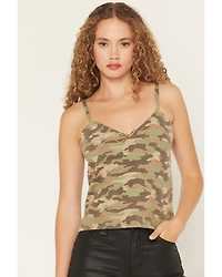 Miss Me Women's Camo Print Bow Tank