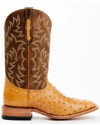 Cody James Men's Full-Quill Ostrich Exotic Western Boots - Broad Square Toe