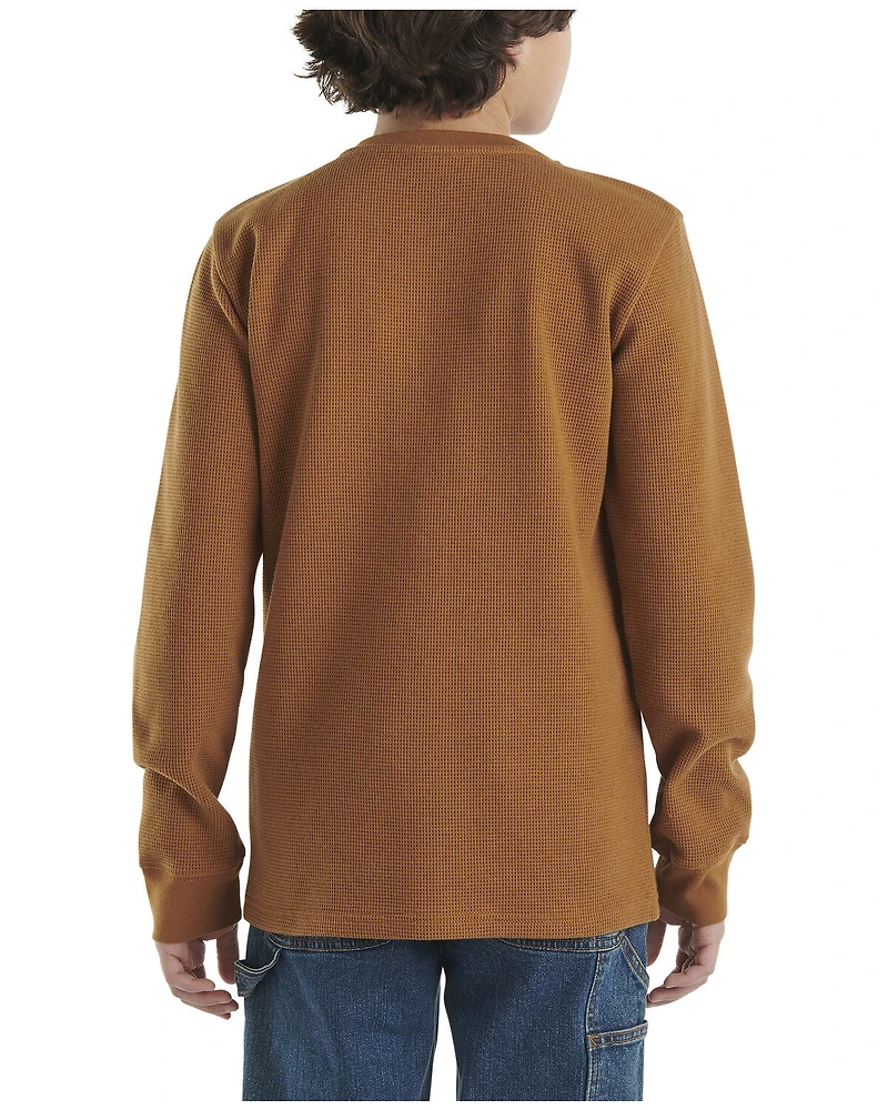 Carhartt Boys' Logo Henley Pocket Long Sleeve Shirt