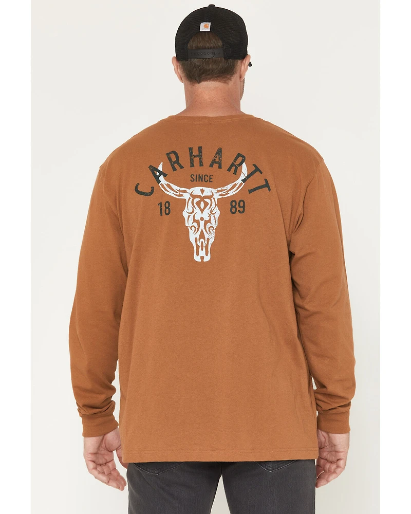 Carhartt Men's Loose Fit Heavyweight Longhorn Long Sleeve Graphic Work Shirt