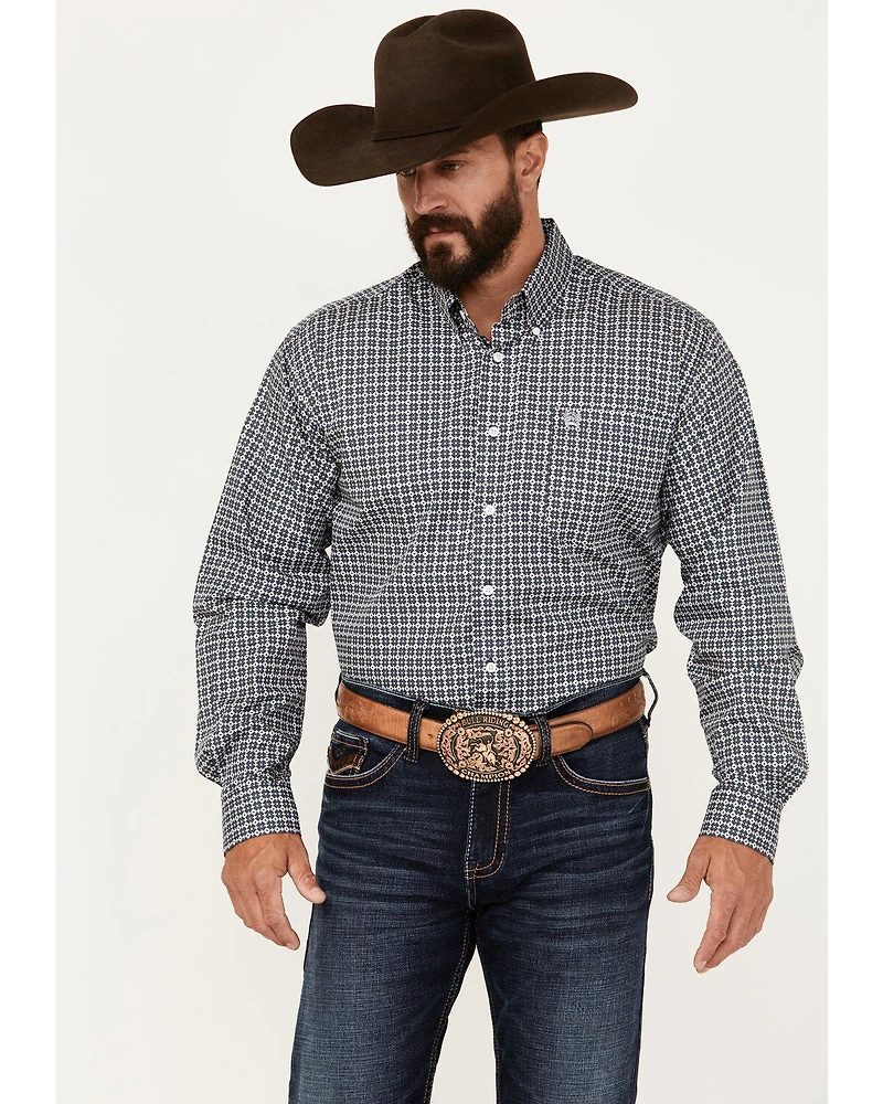 Cinch Men's Geo Print Long Sleeve Button-Down Western Shirt