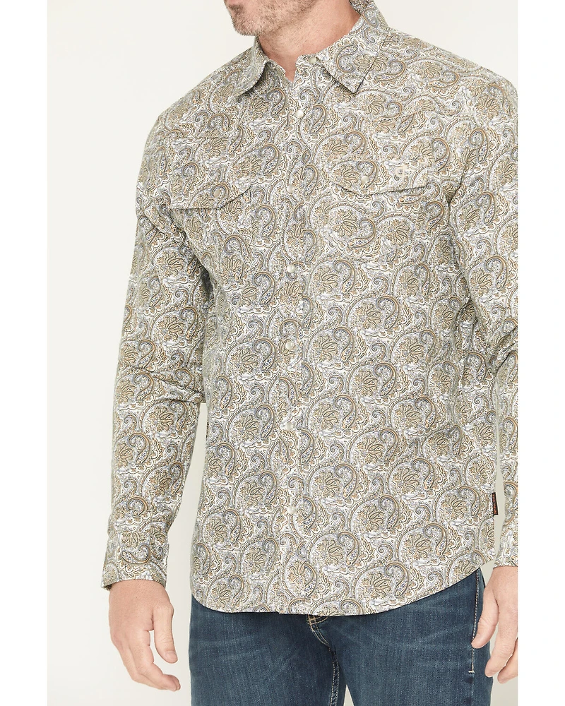 Cody James Men's FR Paisley Print Long Sleeve Snap Work Shirt