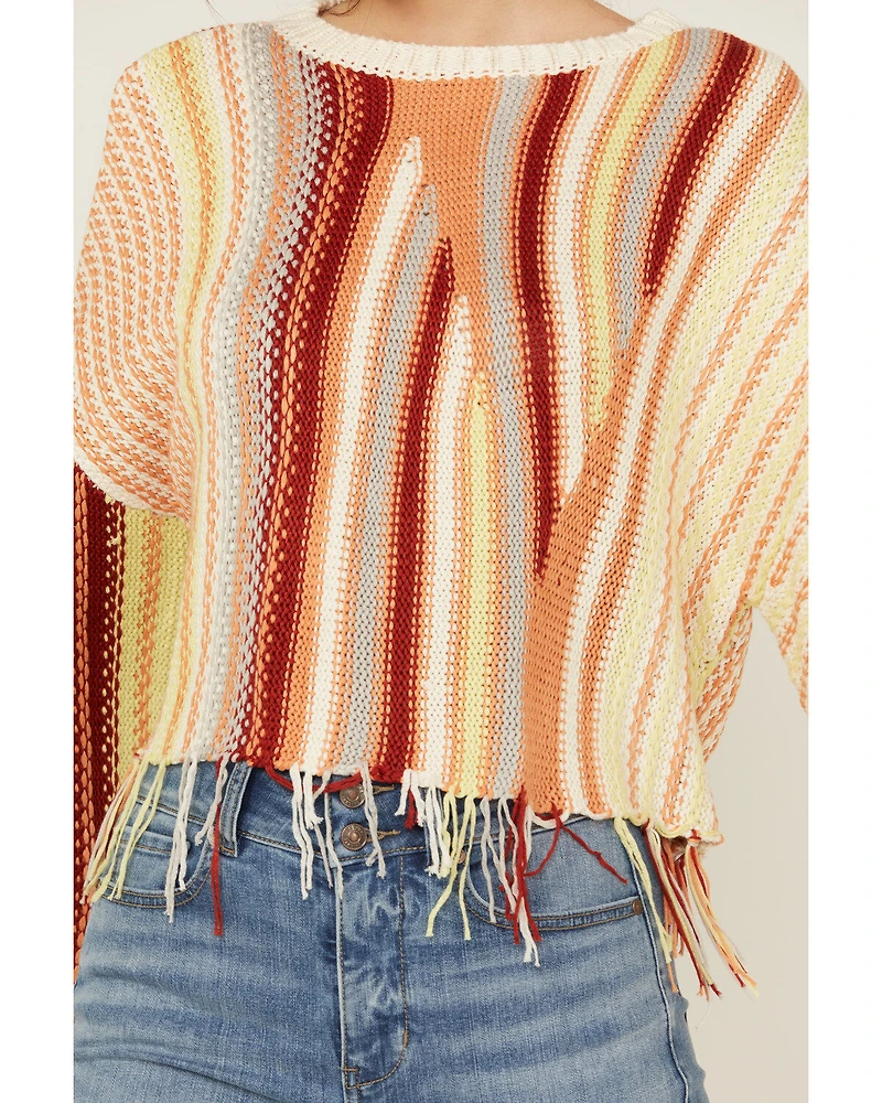 Rock & Roll Denim Women's Striped Print Sweater