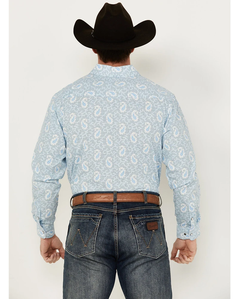 Panhandle Men's Paisley Print Long Sleeve Pearl Snap Western Shirt