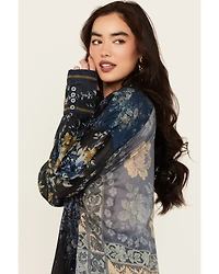 Free People Women's Flower Patch Long Sleeve Button-Down Blouse